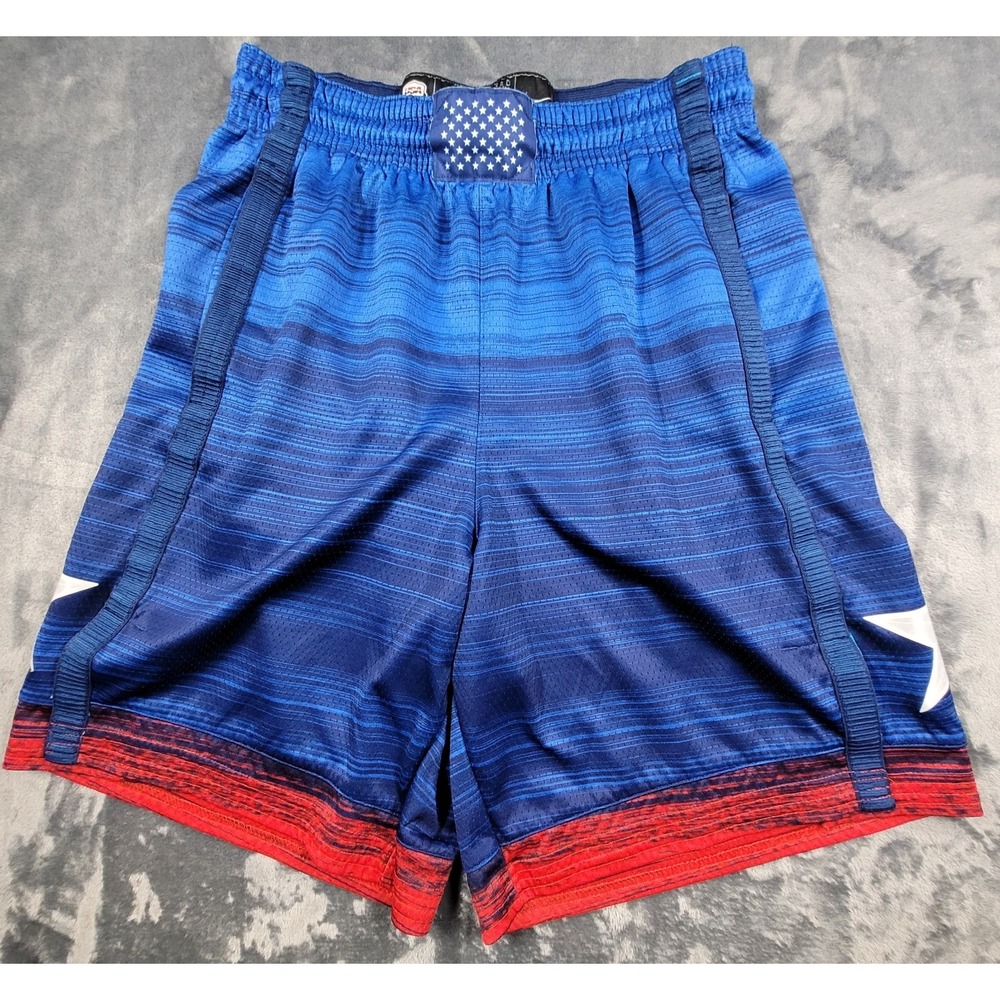 Team USA Basketball Shorts Men Medium Blue Nike Gradient Star Pattern